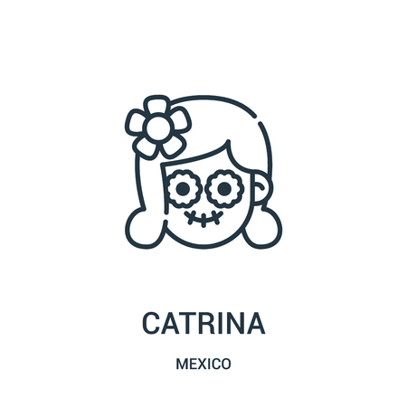 Catrina Icon Vector From Mexico Collection Thin Line Catrina Outline Icon Vector Illustration Linear Symbol For Use On Web And Mobile Apps Logo Print Media イメージマート