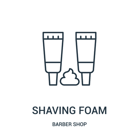shaving foam icon vector from barber shop collection. Thin line shaving foam outline icon vector illustration. Linear symbol for use on web and mobile apps, logo, print media.のイラスト素材