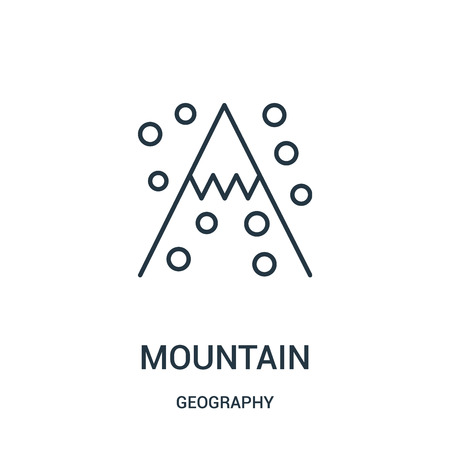 mountain icon vector from geography collection. Thin line mountain outline icon vector illustration. Linear symbol for use on web and mobile apps, logo, print media.のイラスト素材