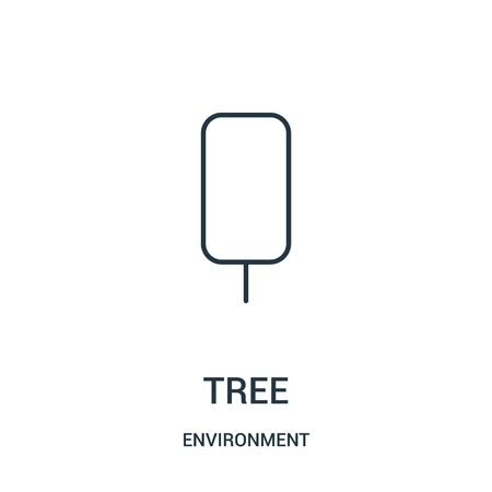tree icon vector from environment collection. Thin line tree outline icon vector illustration. Linear symbol for use on web and mobile apps, logo, print media.のイラスト素材
