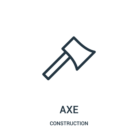 axe icon vector from construction collection. Thin line axe outline icon vector illustration. Linear symbol for use on web and mobile apps, logo, print media.のイラスト素材