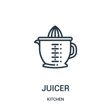 juicer icon vector from kitchen collection. Thin line juicer outline icon vector illustration. Linear symbol for use on web and mobile apps, logo, print media.のイラスト素材
