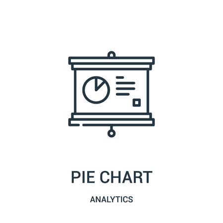 pie chart icon vector from analytics collection. Thin line pie chart outline icon vector illustration. Linear symbol for use on web and mobile apps, logo, print media.のイラスト素材