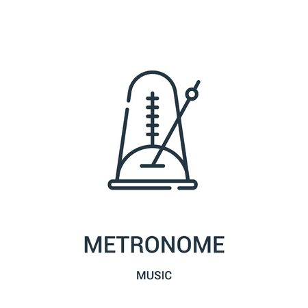 metronome icon vector from music collection. Thin line metronome outline icon vector illustration. Linear symbol for use on web and mobile apps, logo, print media.のイラスト素材