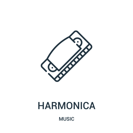 Harmonica Icon Vector From Music Collection Thin Line Harmonica Outline Icon Vector Illustration Linear Symbol For Use On Web And Mobile Apps Logo Print Media の素材 Fy ストックフォトのamanaimages Plus