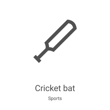 cricket bat icon vector from sports collection. Thin line cricket bat outline icon vector illustration. Linear symbol for use on web and mobile apps, logo, print mediaのイラスト素材