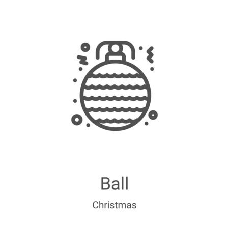 ball icon vector from christmas collection. Thin line ball outline icon vector illustration. Linear symbol for use on web and mobile apps, logo, print mediaのイラスト素材