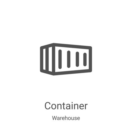 container icon vector from warehouse collection. Thin line container outline icon vector illustration. Linear symbol for use on web and mobile apps, logo, print mediaのイラスト素材