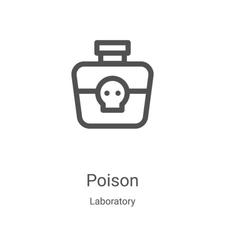 poison icon vector from laboratory collection. Thin line poison outline icon vector illustration. Linear symbol for use on web and mobile apps, logo, print mediaのイラスト素材