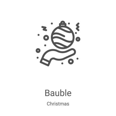 bauble icon vector from christmas collection. Thin line bauble outline icon vector illustration. Linear symbol for use on web and mobile apps, logo, print mediaのイラスト素材
