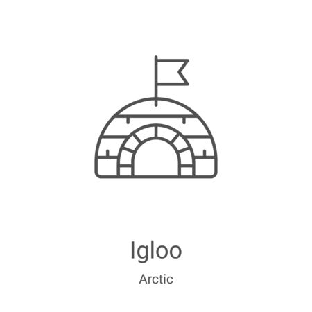 igloo icon vector from arctic collection. Thin line igloo outline icon vector illustration. Linear symbol for use on web and mobile apps, logo, print mediaのイラスト素材