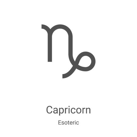 capricorn icon vector from esoteric collection. Thin line capricorn outline icon vector illustration. Linear symbol for use on web and mobile apps, logo, print mediaのイラスト素材