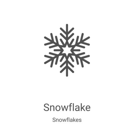 snowflake icon vector from snowflakes collection. Thin line snowflake outline icon vector illustration. Linear symbol for use on web and mobile apps, logo, print mediaのイラスト素材