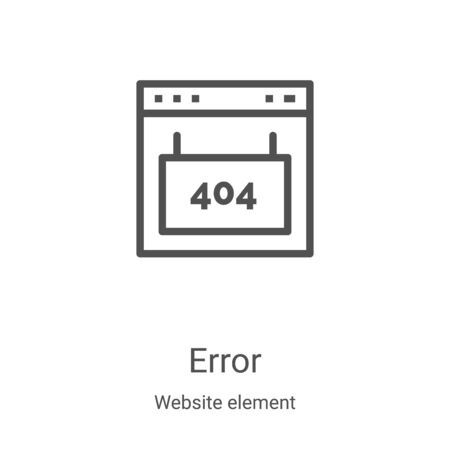 error icon vector from website element collection. Thin line error outline icon vector illustration. Linear symbol for use on web and mobile apps, logo, print mediaのイラスト素材