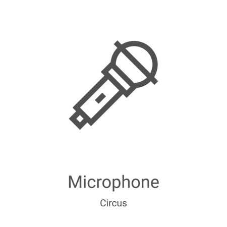 microphone icon vector from circus collection. Thin line microphone outline icon vector illustration. Linear symbol for use on web and mobile apps, logo, print mediaのイラスト素材