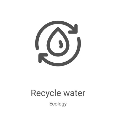recycle water icon vector from ecology collection. Thin line recycle water outline icon vector illustration. Linear symbol for use on web and mobile apps, logo, print mediaのイラスト素材