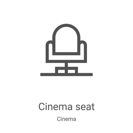 cinema seat icon vector from cinema collection. Thin line cinema seat outline icon vector illustration. Linear symbol for use on web and mobile apps, logo, print mediaのイラスト素材