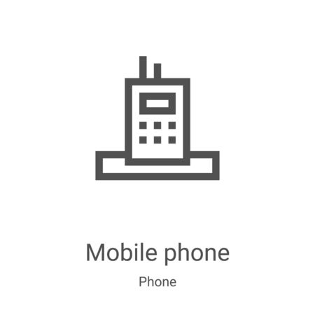 mobile phone icon vector from phone collection. Thin line mobile phone outline icon vector illustration. Linear symbol for use on web and mobile apps, logo, print mediaのイラスト素材