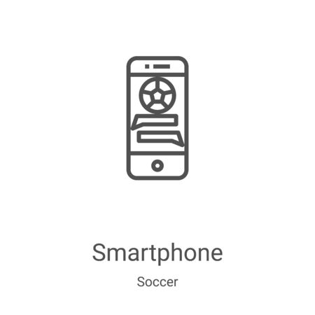 smartphone icon vector from soccer collection. Thin line smartphone outline icon vector illustration. Linear symbol for use on web and mobile apps, logo, print mediaのイラスト素材