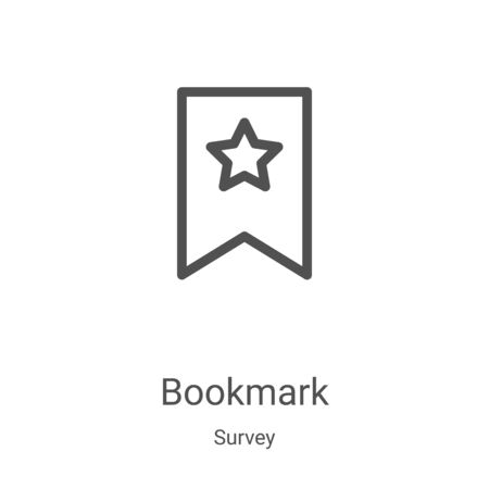 bookmark icon vector from survey collection. Thin line bookmark outline icon vector illustration. Linear symbol for use on web and mobile apps, logo, print mediaのイラスト素材
