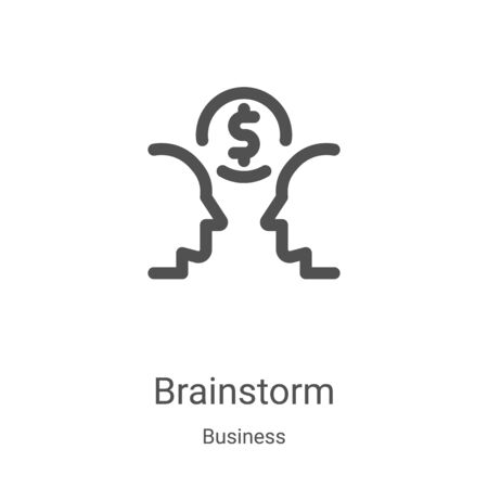 brainstorm icon vector from business collection. Thin line brainstorm outline icon vector illustration. Linear symbol for use on web and mobile apps, logo, print mediaのイラスト素材