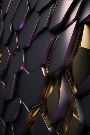 close up of a black and gold wall. generative ai.の素材