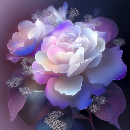 close up of a flower on a black background. generative ai.の素材