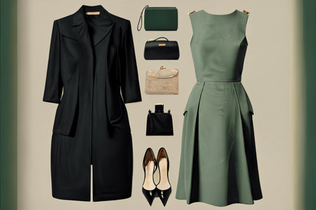 collection of womens clothing and accessories. generative ai.の素材