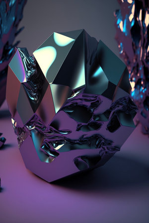 metallic object sitting on top of a table. generative ai.の素材