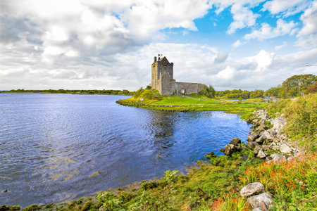 Dunguaire Castle, Kinvara, Co. Galway, Ireland. Dunguaire Castle is probably the most famous landmark that is associated with Kinvara.のeditorial素材