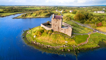 Dunguaire Castle, Kinvara, Co. Galway, Ireland. Dunguaire Castle is probably the most famous landmark that is associated with Kinvara.のeditorial素材