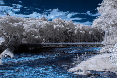 Piracicaba River and city in infrared - IR - 720nmの写真素材