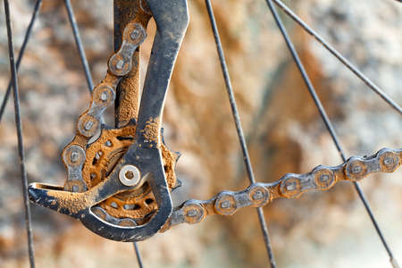 Dirty mountain bike derailleur