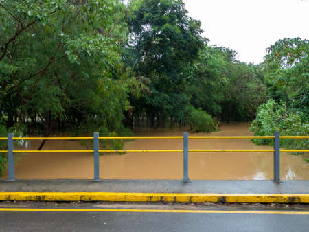 Capivari river almost overflow - flood - Sao Paulo - Brazil