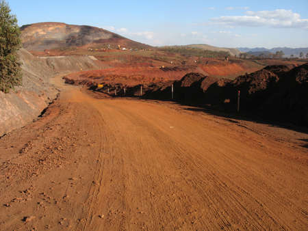Rural dirt road inside a mining company