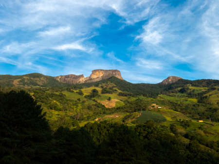 Pedra do Bau - rock mountain peak in Sao Bento do Sapucai - Brazilの写真素材