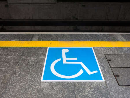 International symbol of access in brazilian subway stationの写真素材