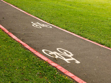 Bike Lane signs on streets ground
