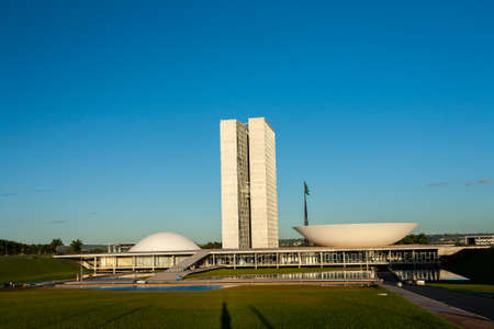 BRASILIA, BRAZIL - MAR 03, 2007 - Brazilian national congress at eveningのeditorial素材