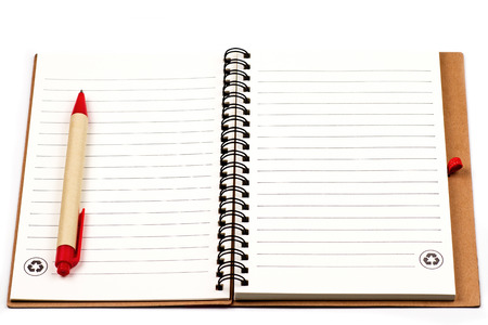 Blank page of note book and pen の写真素材