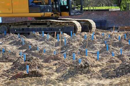Weaponry exploratory on construction siteの写真素材