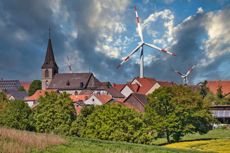windmills at German village Manrodeの写真素材