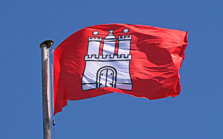 Flag of city state hamburgの写真素材
