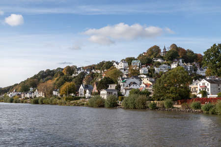 the hamburg villa suburb of blankenese on the elbeの写真素材