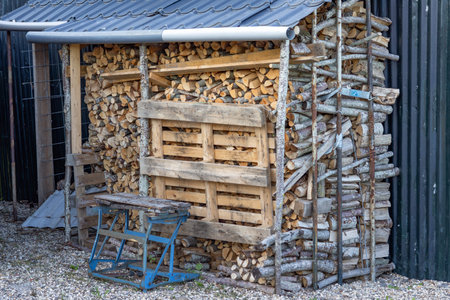 covered firewood storage at the barn