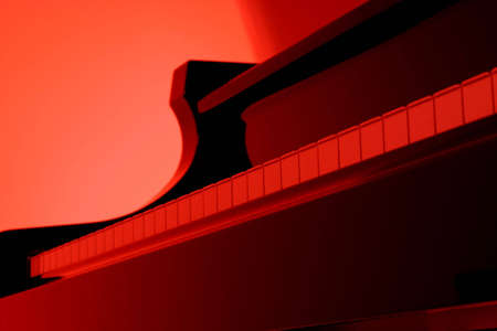 Pianostudy with red lightの写真素材
