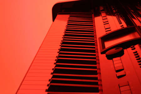 Pianostudy with red light