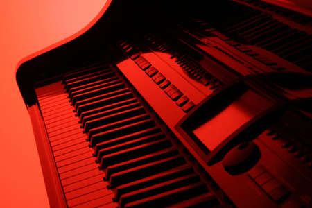 Pianostudy with red light