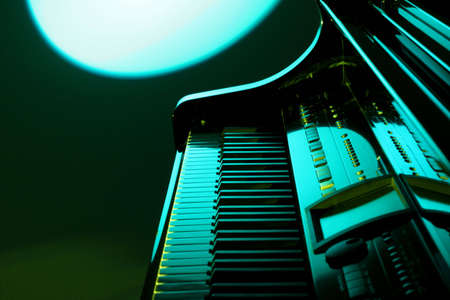 Pianostudy with green lightの写真素材