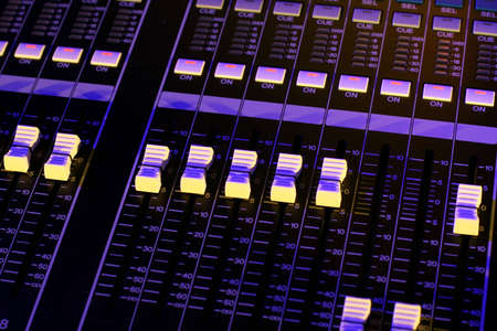Close-up of a mixing tableの写真素材